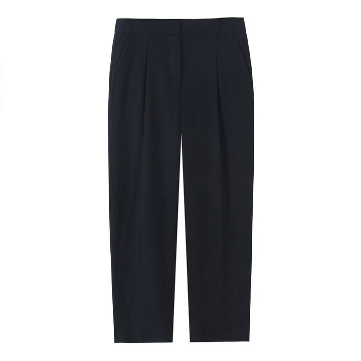 Damen nan kurze Boxy-Jacke mit rundem Ausschnitt, aufgesetzten Pattentaschen und gestreiften Manschetten Drune