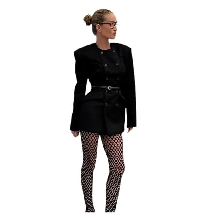 Damen Eleganter Tailored Blazer mit schickem Doppelkknopfverschluss Drune