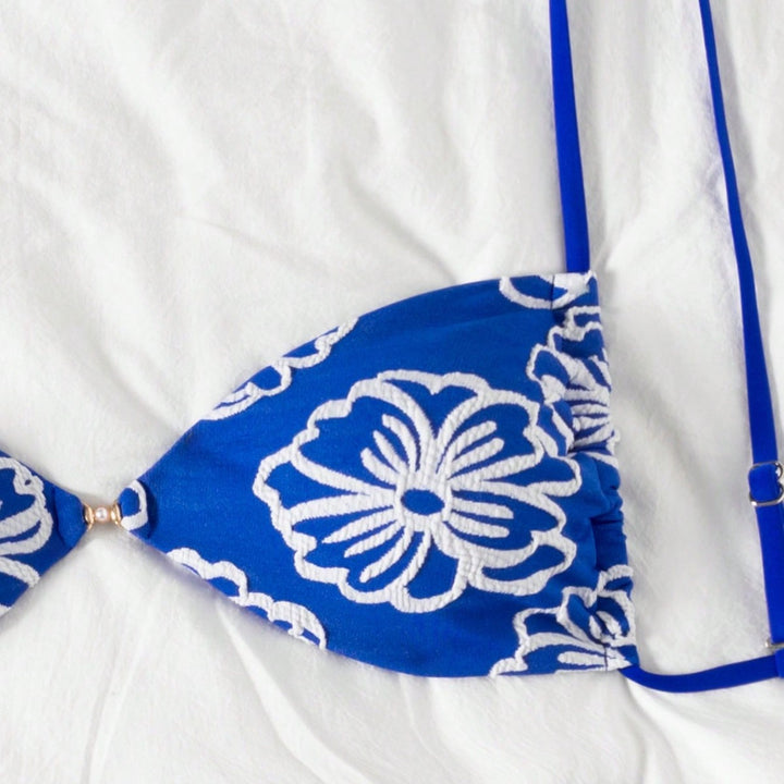 Damen Triangel-Bikini mit floralem Design und verstellbaren Trägern Drune