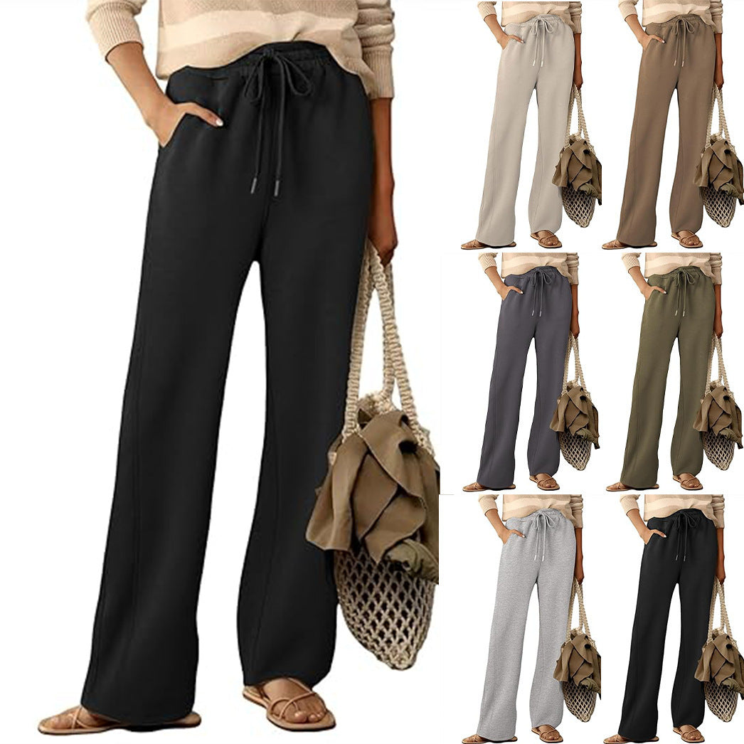 Damen bequeme Freizeithose mit weit geschnittenem Bein und praktischen Taschen Drune