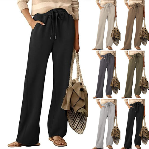 Damen bequeme Freizeithose mit weit geschnittenem Bein und praktischen Taschen Drune