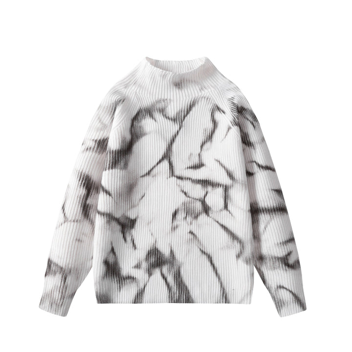 Damen Modischer Pullover mit elegantem Marmormuster Drune