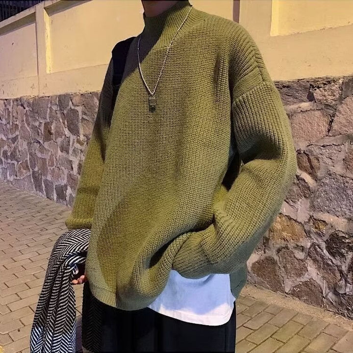 Damen Grobstrickpullover mit hohem Kragen Drune