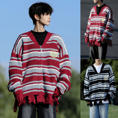 Damen Lässiger Strickpullover mit Reißverschluss Drune