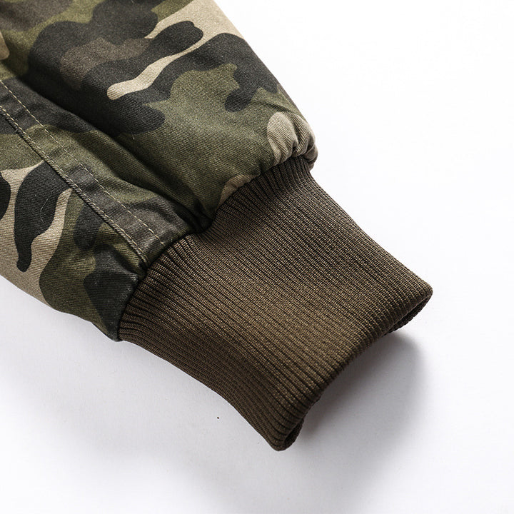 Herren Camouflage-Utility-Kapuzenjacke mit wärmendem Teddyfutter Drune