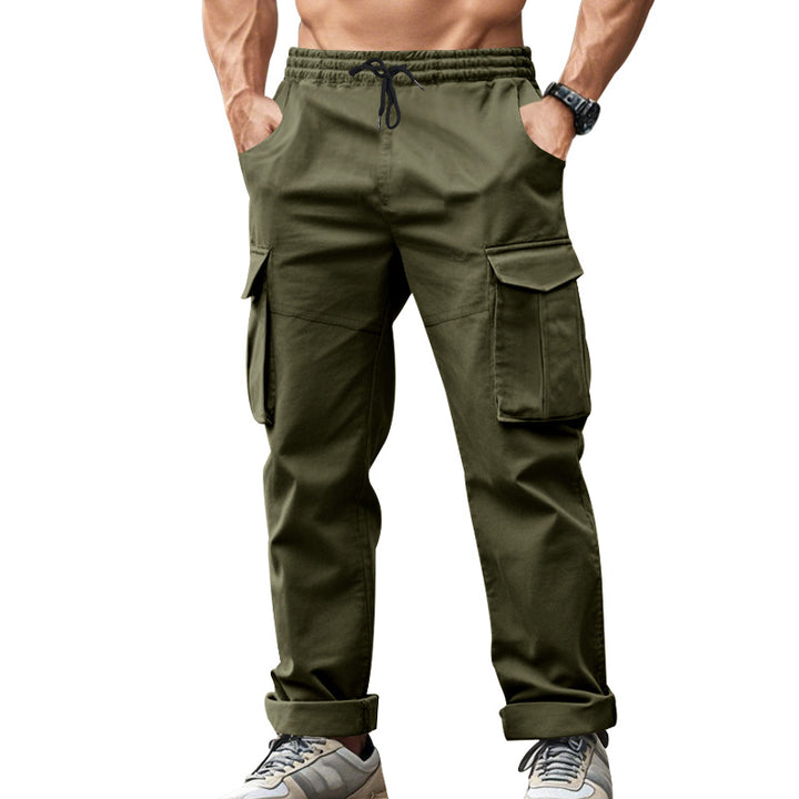 Herren nan urbane Cargo‑Chino im Joggingstil mit elastischem Tunnelzugbund und multifunktionalen Taschen Drune