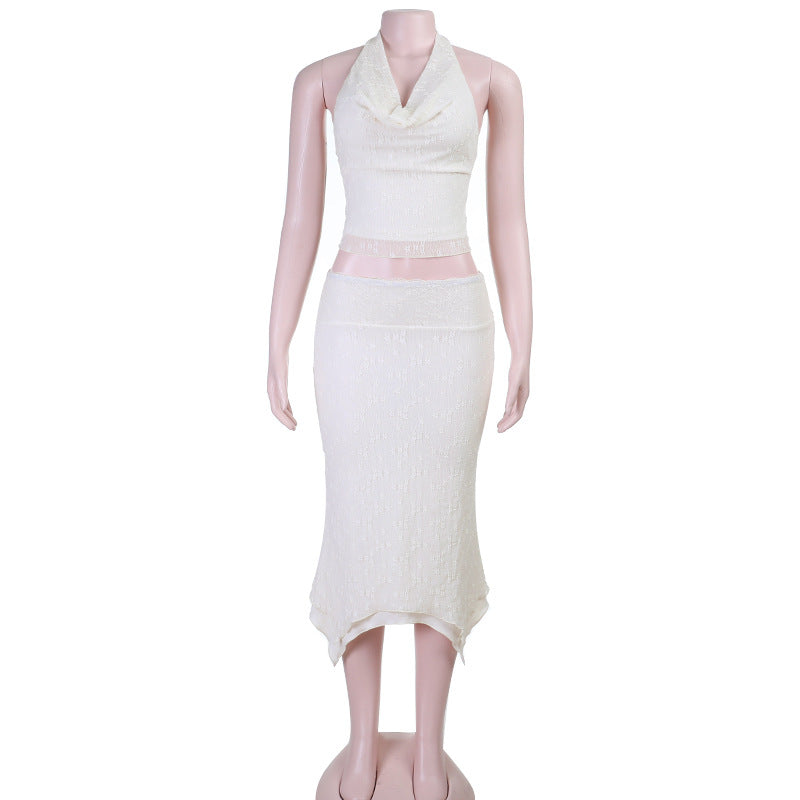 Damen elegantes Zweiteiler-Set mit schickem Top und figurbetontem Bleistiftrock Drune