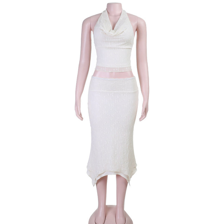 Damen elegantes Zweiteiler-Set mit schickem Top und figurbetontem Bleistiftrock Drune