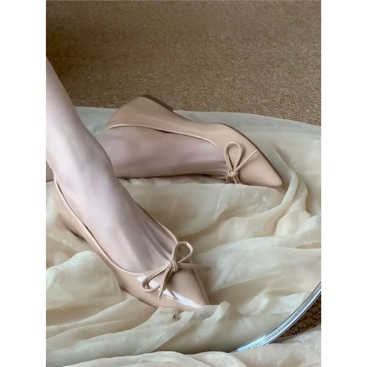Damen Spitz zulaufende Ballerina-Slipper mit kleinem Keilabsatz Drune