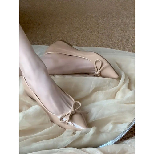 Damen Spitz zulaufende Ballerina-Slipper mit kleinem Keilabsatz Drune