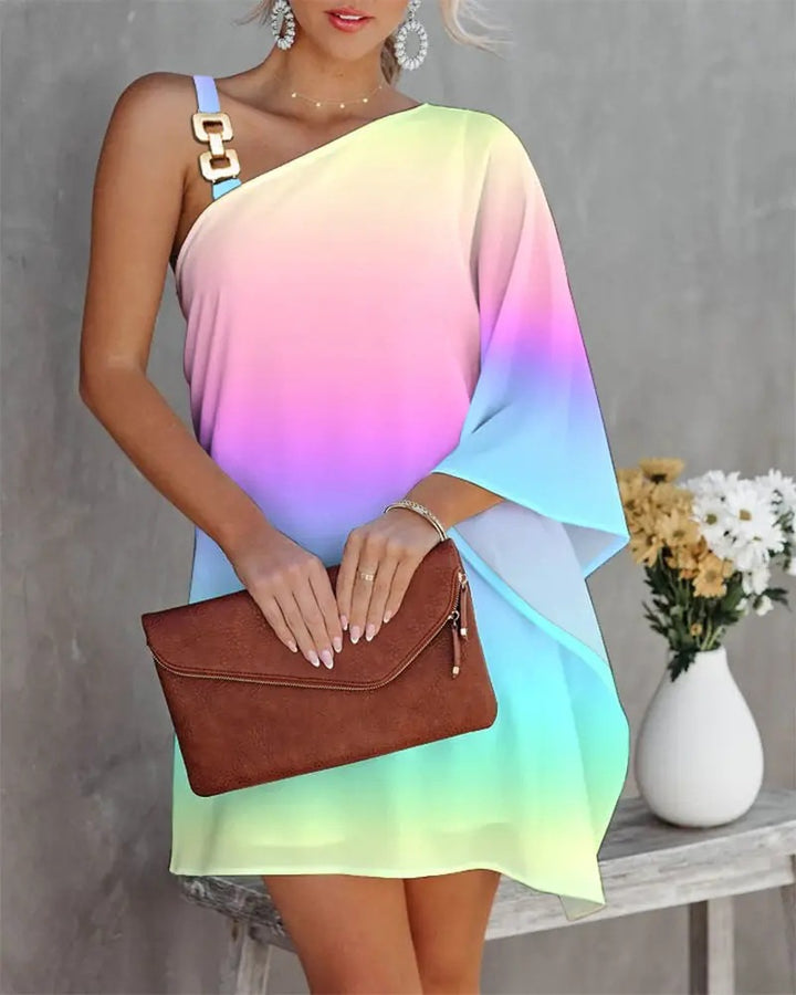 Damen Freizeit Kleid mit asymmetrischem Schnitt und schimmernden Details Drune
