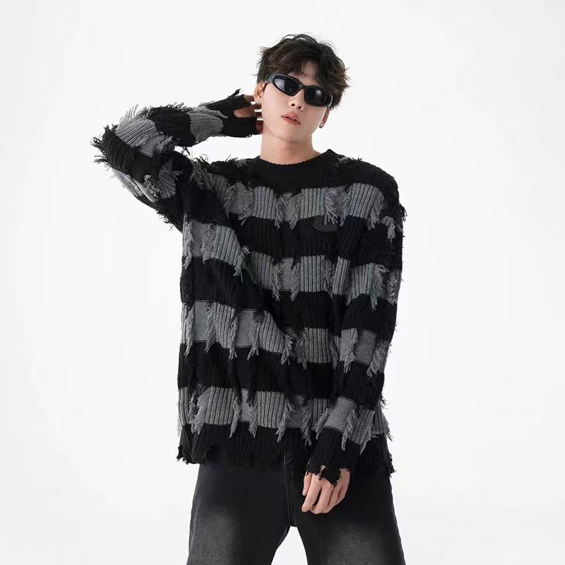 Herren Modischer Grobstrickpullover mit einzigartigem Design Drune