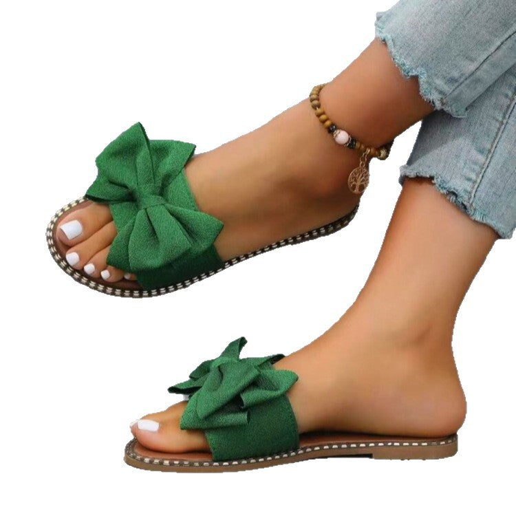 Damen Flip-Flops mit dekorativem Schleifen-Design und rutschfester Sohle Drune