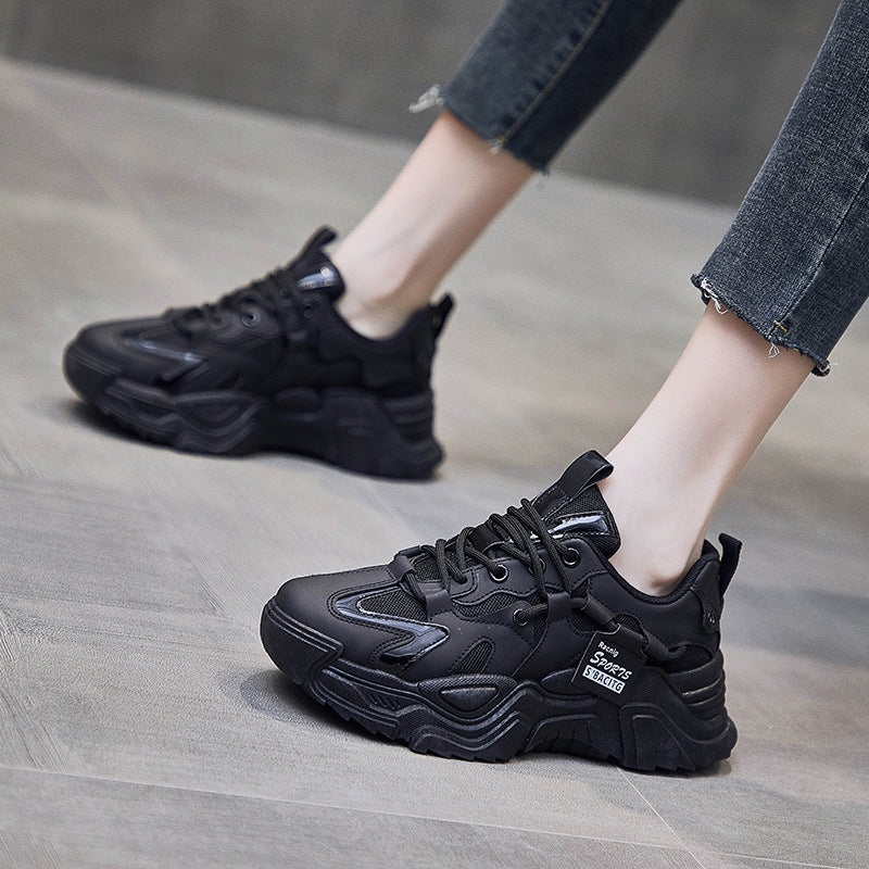 Damen nan klobige Sportsneaker mit extrahoher Profilsohle und atmungsaktivem Netzfutter Drune