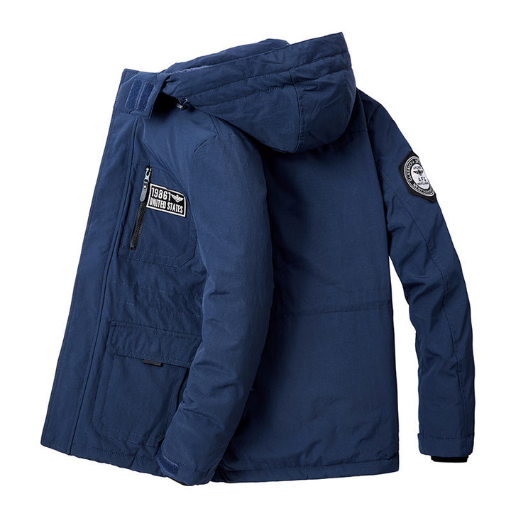 Herren Modularer Utility-Parka mit durchgehendem Teddyfleece und abdeckbarer Frontleiste Drune