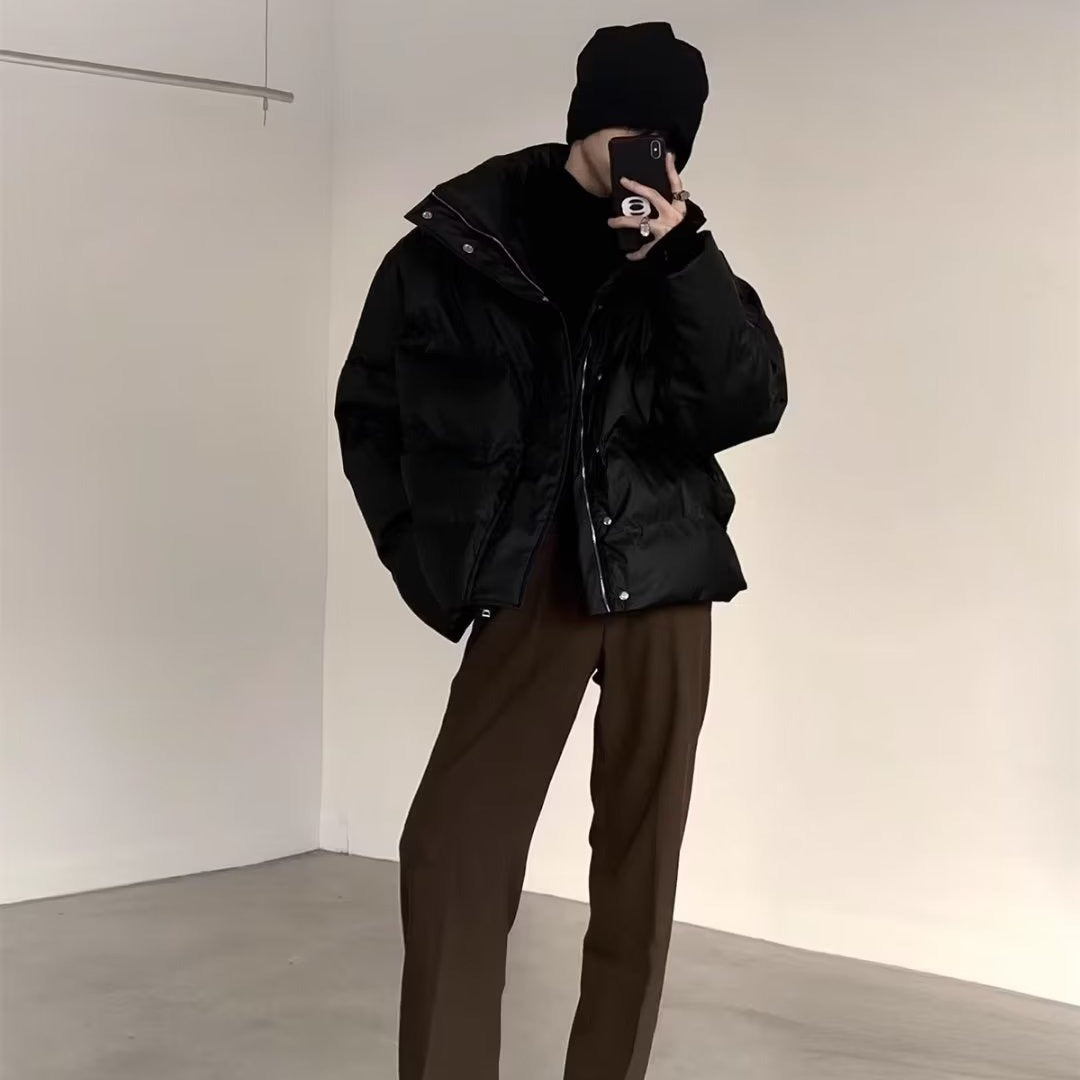 Unisex gefütterte Oversized-Jacke mit hohem Kragen Drune
