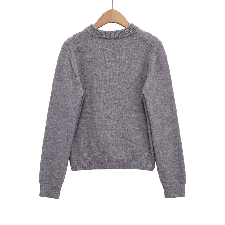 Damen Strickjacke mit Knopfverschluss und elastischem Bund Drune