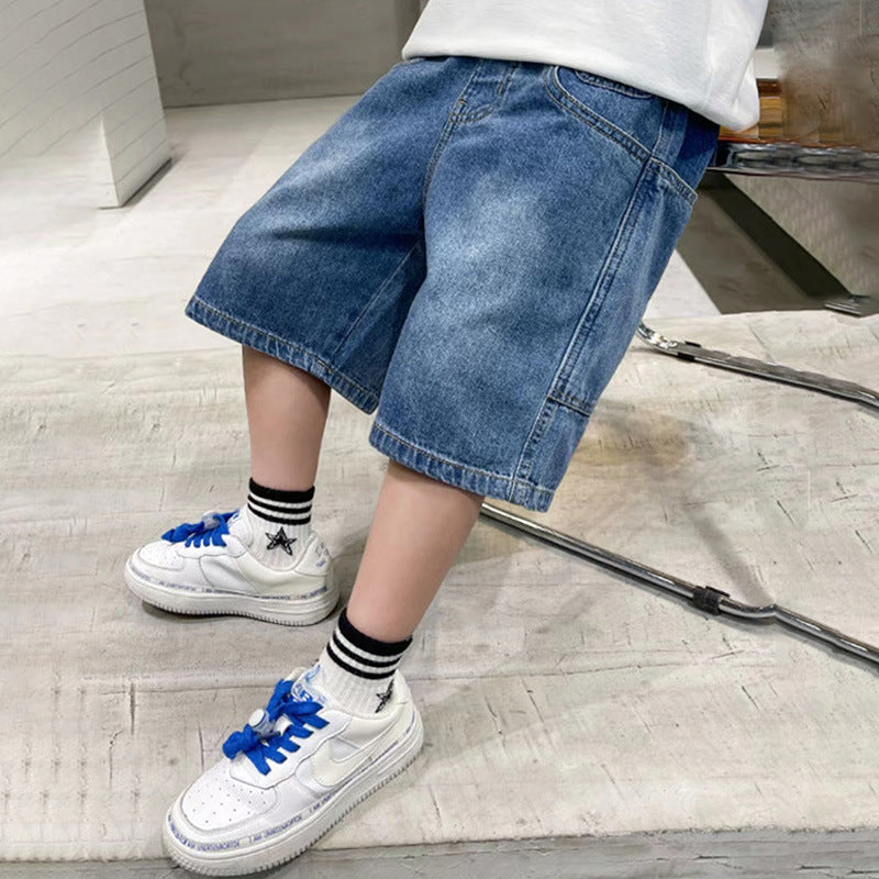 Unisex modische Denim-Shorts mit großen Taschen Drune