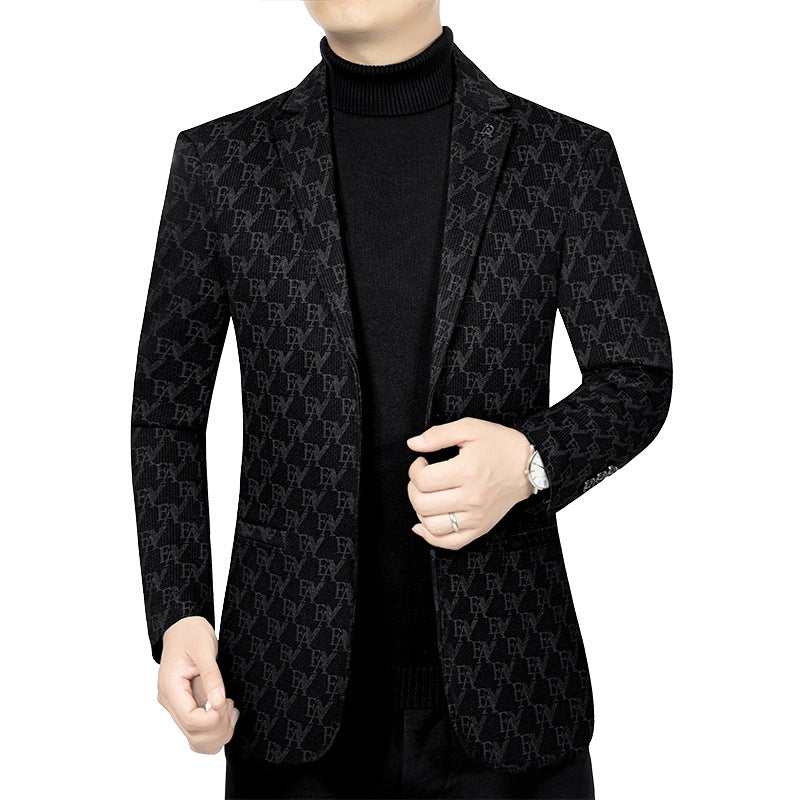 Herren Modernes Einreihiges City-Blazer mit aufgesetzten Taschen und leichter Halbfütterung Drune