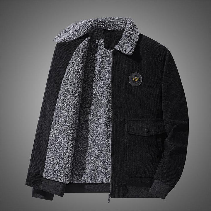 Herren Cord-Blouson mit Teddyfutter, Sherpa-Innenlage und Pattentaschen Drune