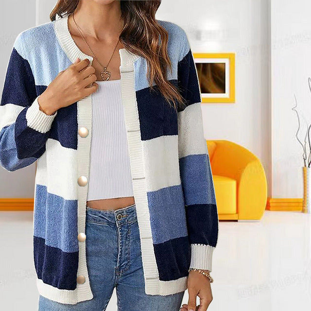 Drune | Gestreifte Strickjacke für Einen Modischen Look