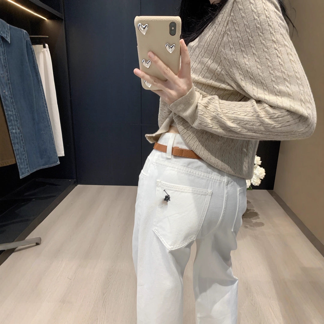 Damen Weite High-Waist Jeans Drune