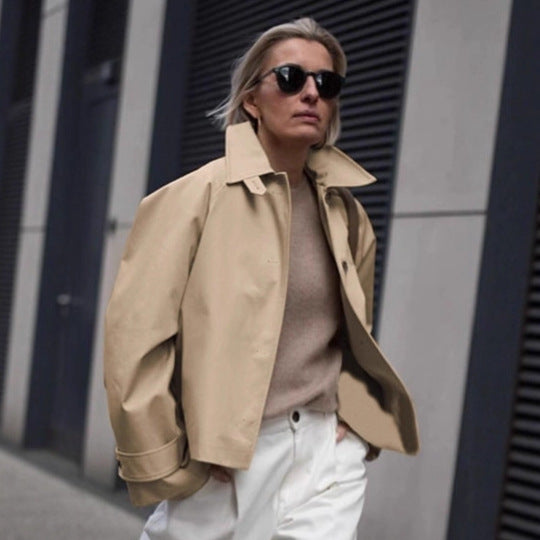 Damen Urbanistische Freizeitjacke mit hohem Kragen Drune