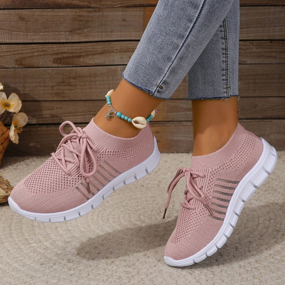 Damen komfortable und atmungsaktive Sneaker mit elastischem Netzstoff Drune