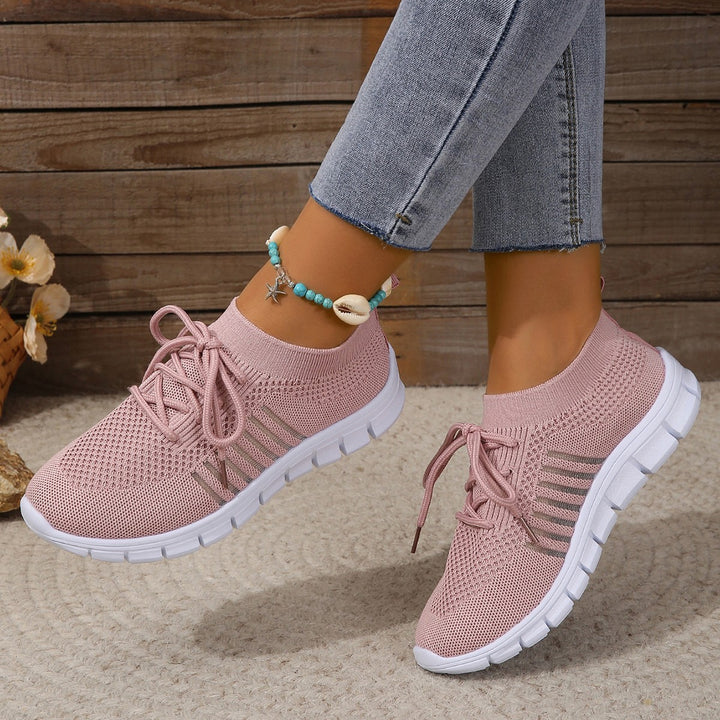 Damen komfortable und atmungsaktive Sneaker mit elastischem Netzstoff Drune