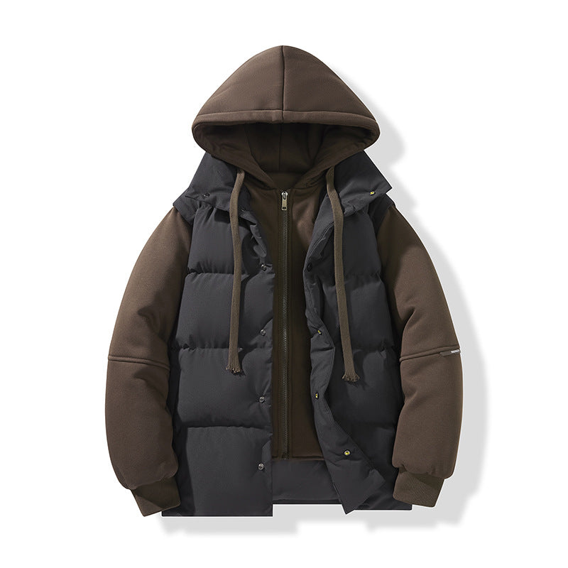 Herren Hybrid-Steppjacke mit integrierter Kapuzen-Fleeceinnenschicht Drune