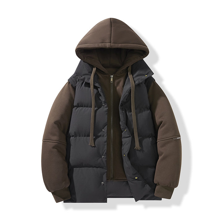 Herren Hybrid-Steppjacke mit integrierter Kapuzen-Fleeceinnenschicht Drune