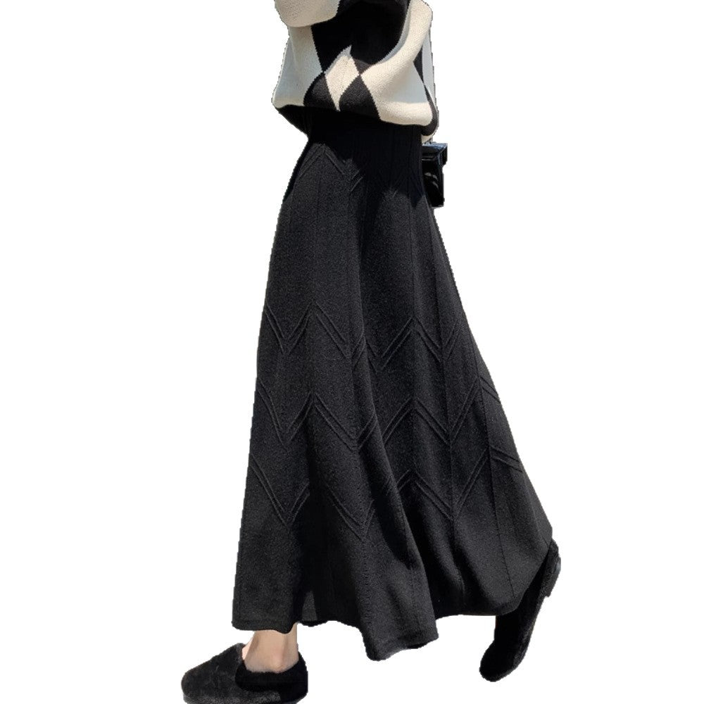 Damen Eleganter, schwingender Maxirock mit strukturiertem Design Drune