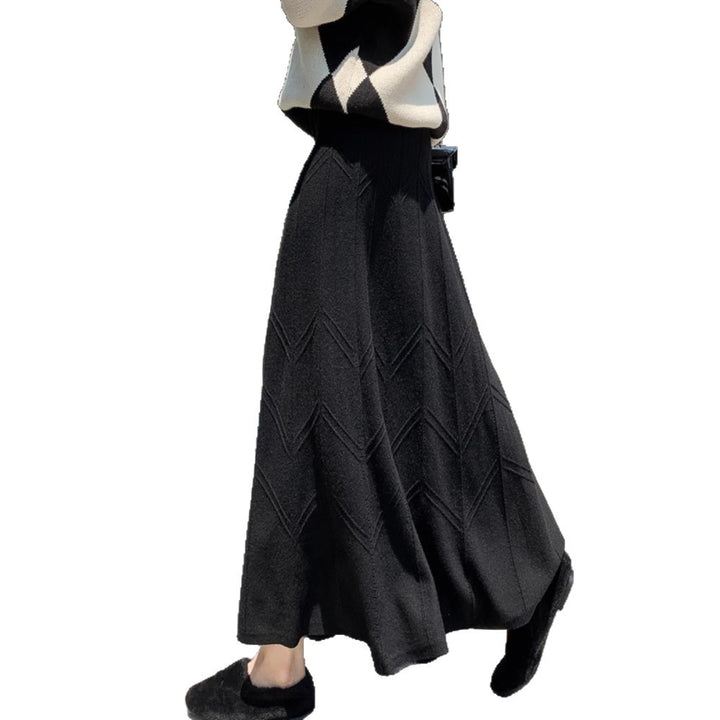 Damen Eleganter, schwingender Maxirock mit strukturiertem Design Drune