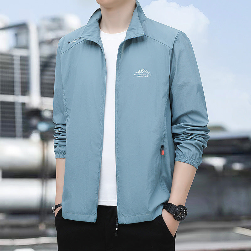 Herren Leichte Outdoorjacke mit verstellbarem Kragen Drune