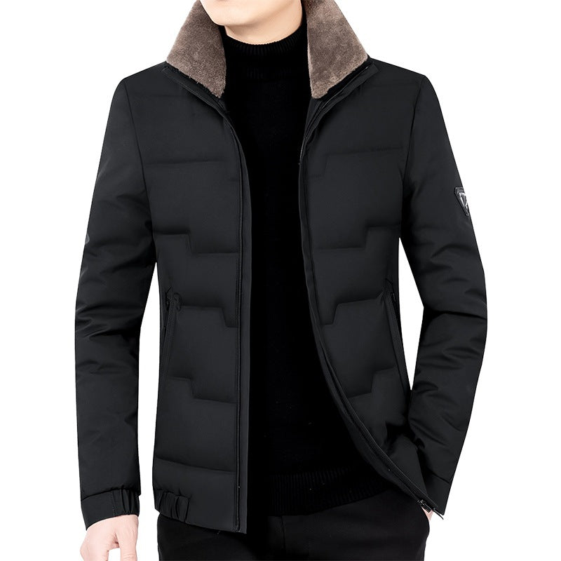 Herren Slim-Fit Wattierte Übergangsjacke mit weichgefüttertem Stehkragen und verdecktem Reißverschluss Drune