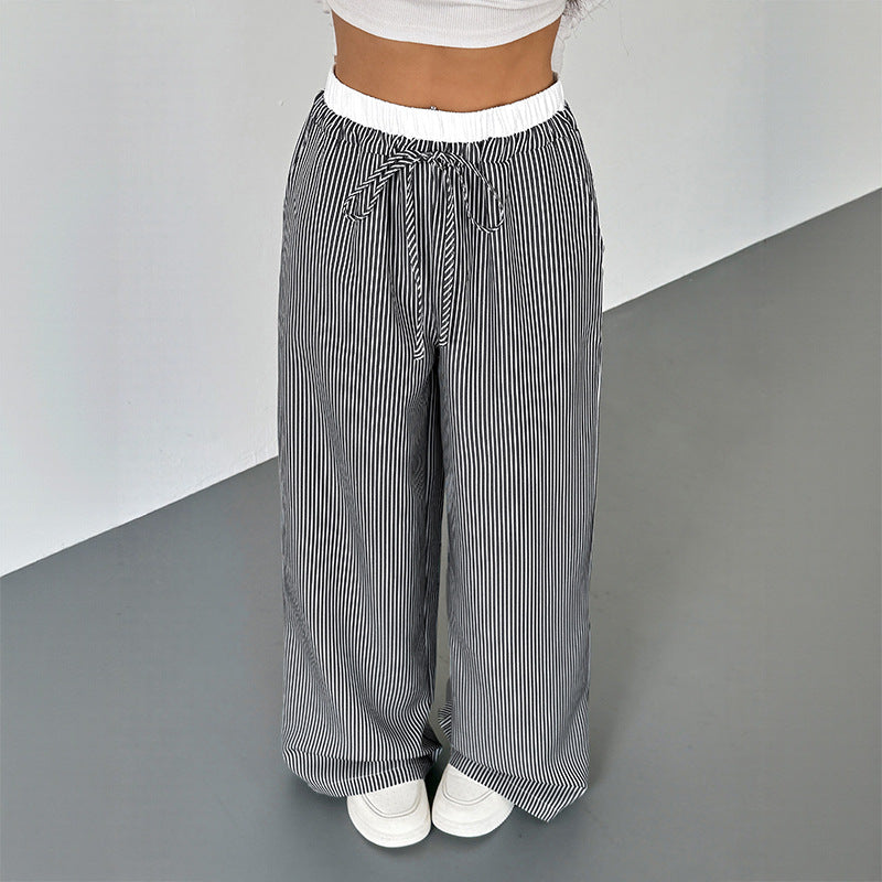 Damen Lässige und elegante Streifenhose Drune
