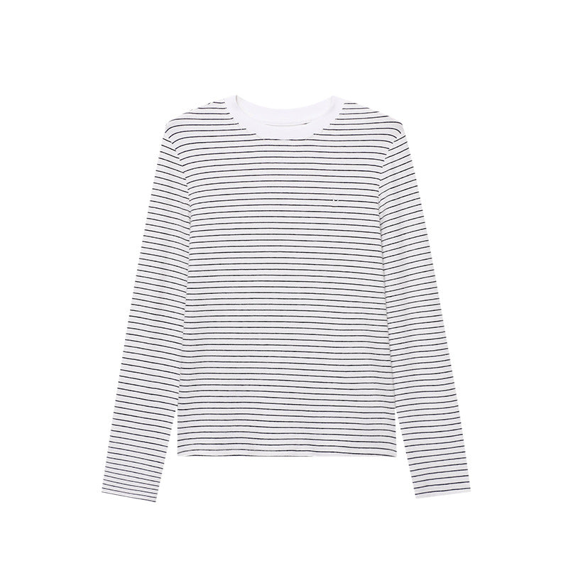 Damen Langarmshirt mit klassischem Streifenmuster und Rundhals Drune