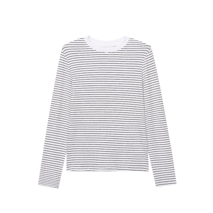 Damen Langarmshirt mit klassischem Streifenmuster und Rundhals Drune