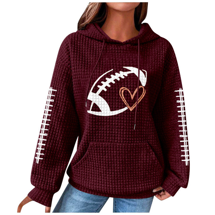 Damen Bequemer Kapuzenpullover mit Herzmotiv Drune