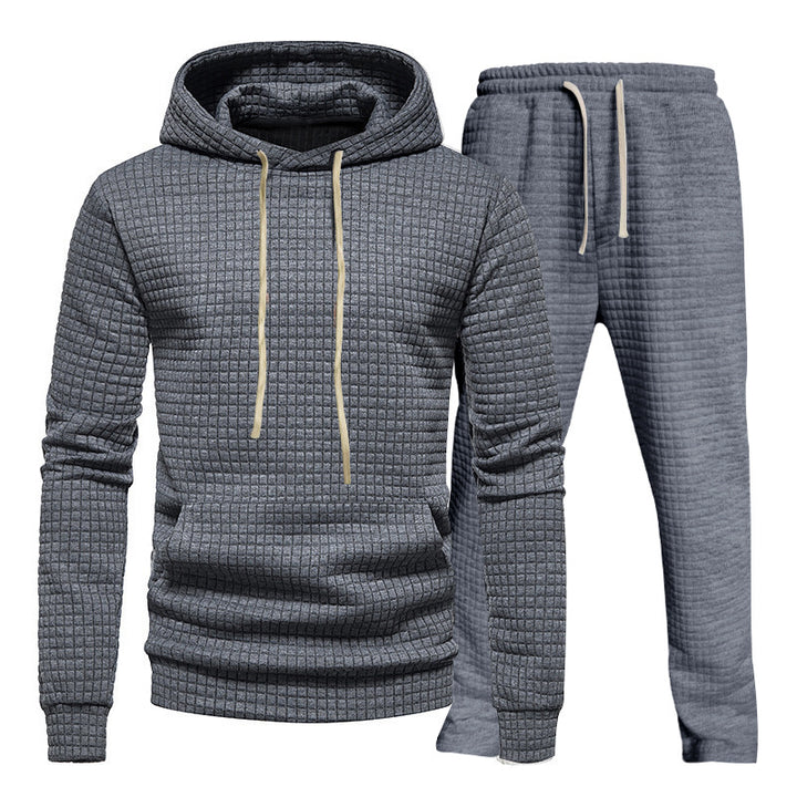 Herren lässiges Jogginganzug-Set mit strukturiertem Hoodie und bequemen Sweatpants Drune