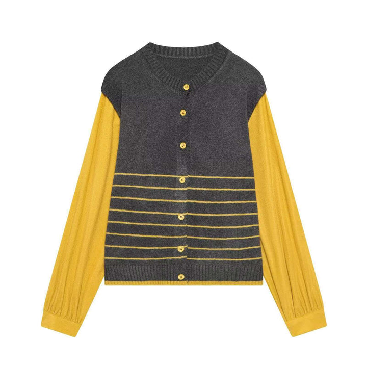 Damen modischer Cardigan mit eleganten Kontrasten Drune