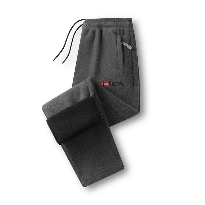 Damen Fleece-Thermohose mit elastischem Bund, Reißverschlusstaschen und weichem Innenfutter Drune