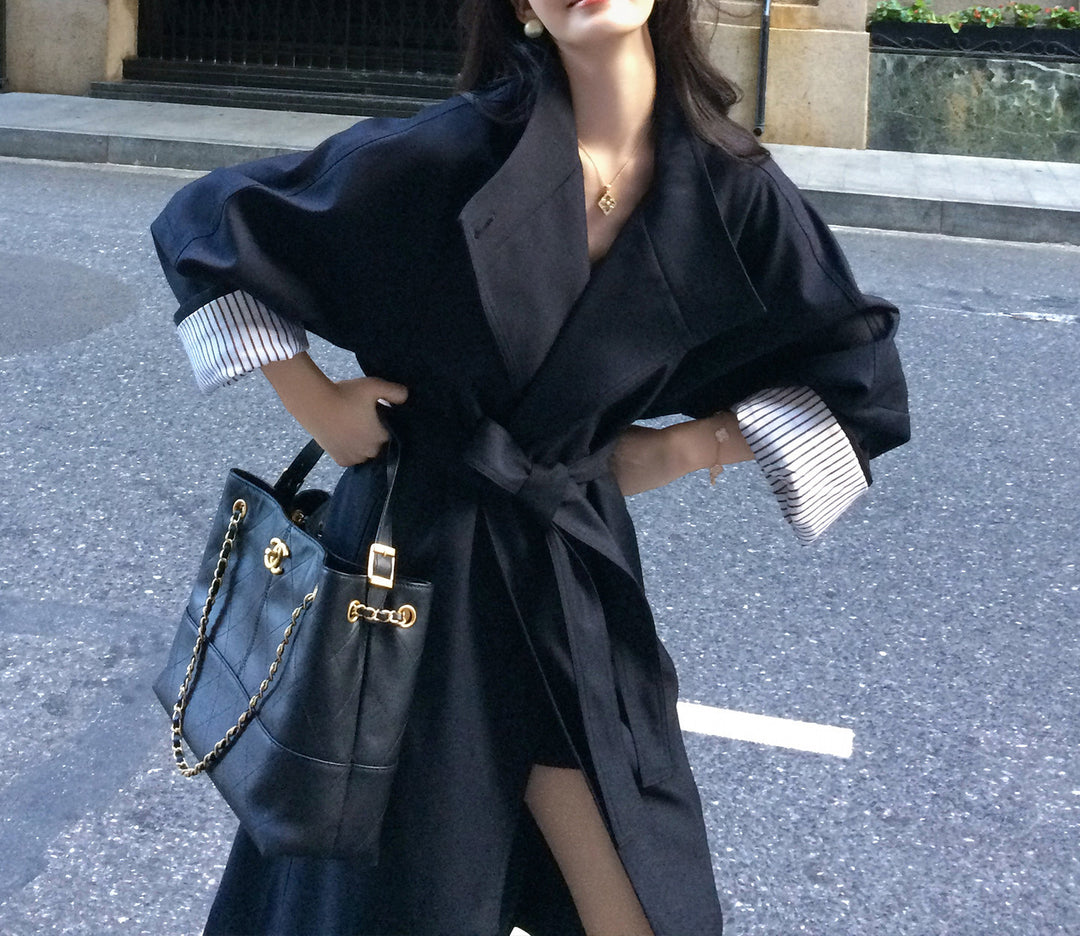 Damen Modische Übergröße Trenchcoat Drune