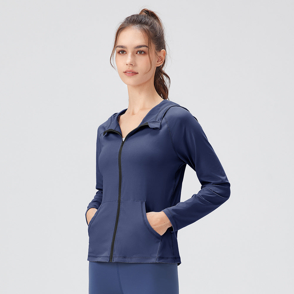 Damen Sportliche Kapuzenjacke mit leichtem Material und praktischen Taschen Drune