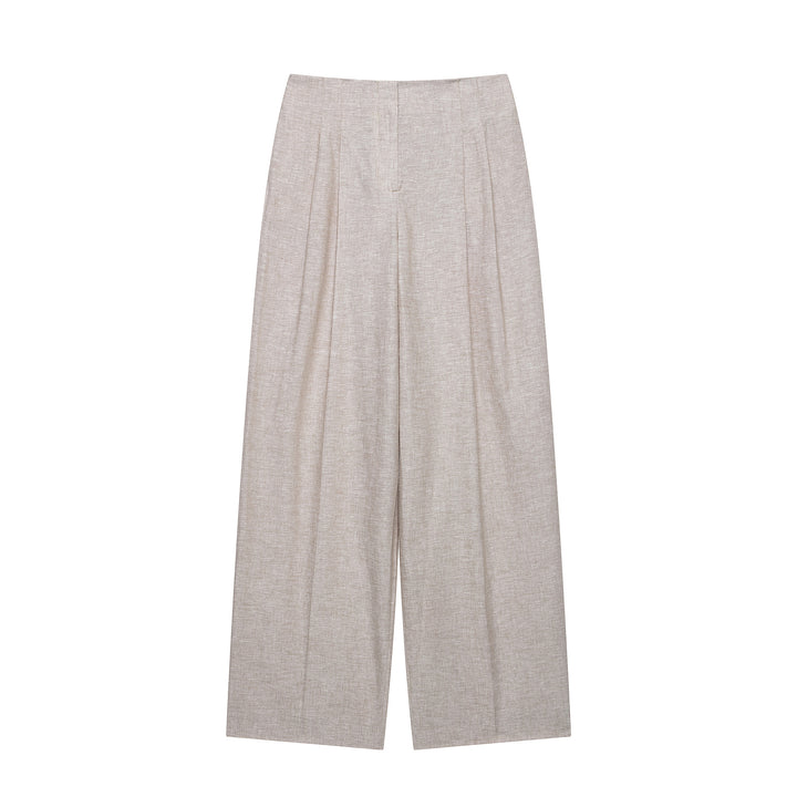 Damen Hochtaillierte Culotte-Palazzohose mit Bügelfalte und weitem Bein Drune