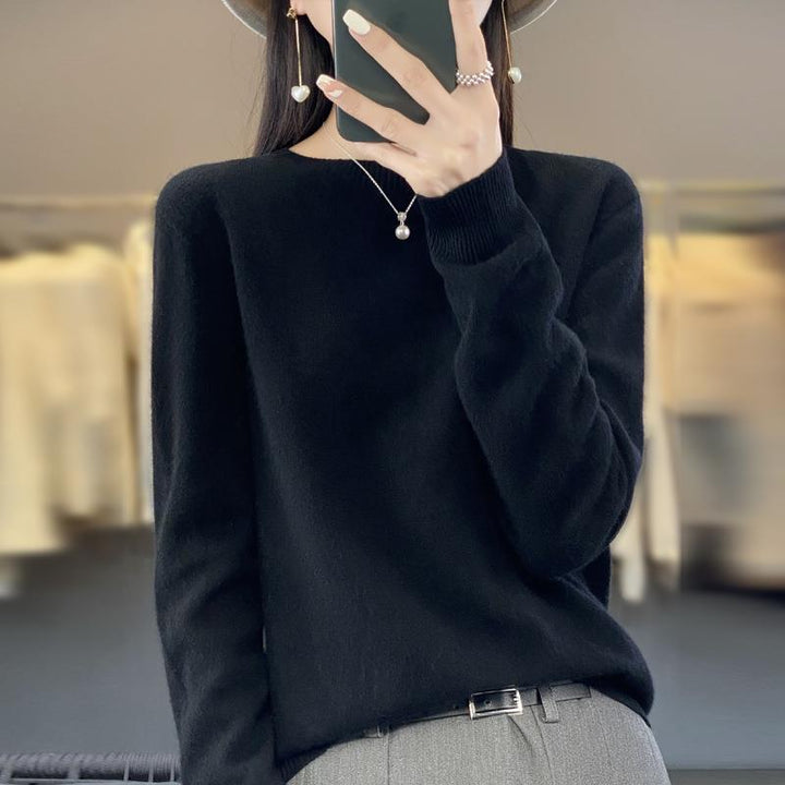 Damen Lockerer Feinstrick-Pullover mit Rundhalsausschnitt und flauschiger Angora-Optik Drune