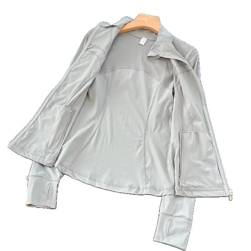 Damen Sportliche Laufjacke mit hohem Kragen und atmungsaktivem Material Drune