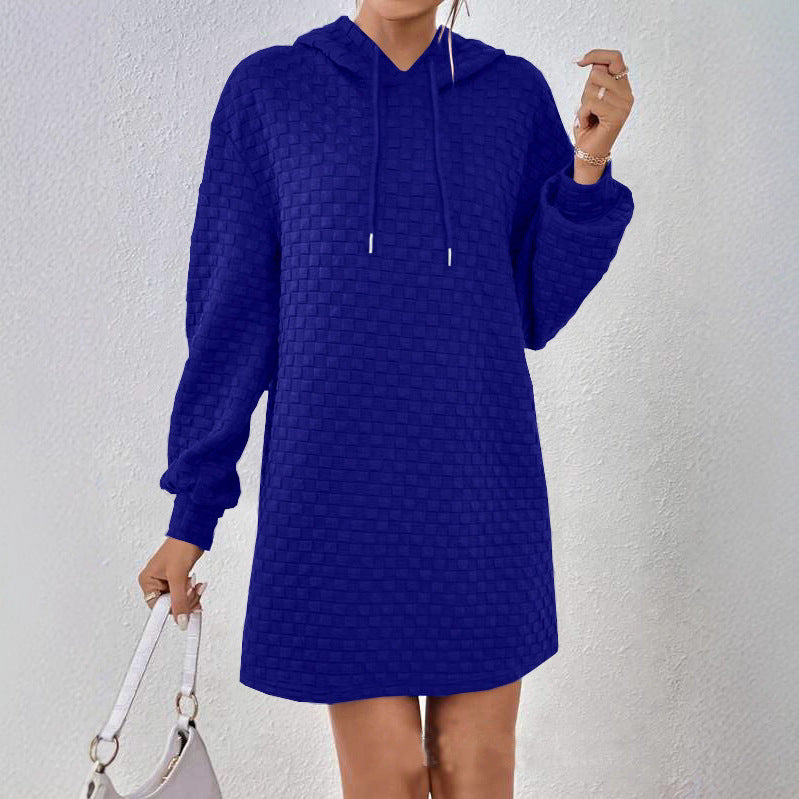 Damen Kapuzenkleid aus strukturiertem Material Drune