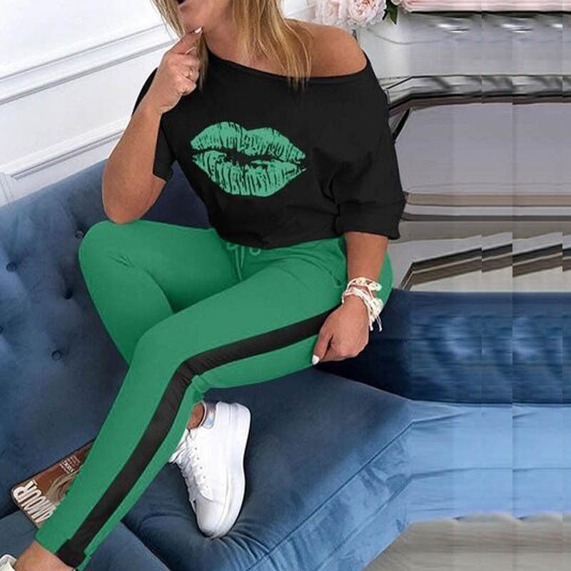 Damen Sportliche Jogginghose mit kontrastierenden Seiteneinsätzen Drune
