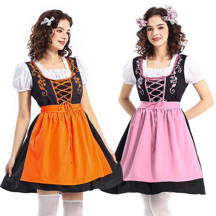 Damen nan traditionelles Dirndlkleid mit dekorativer Schnürung und abnehmbarer Schürze Drune